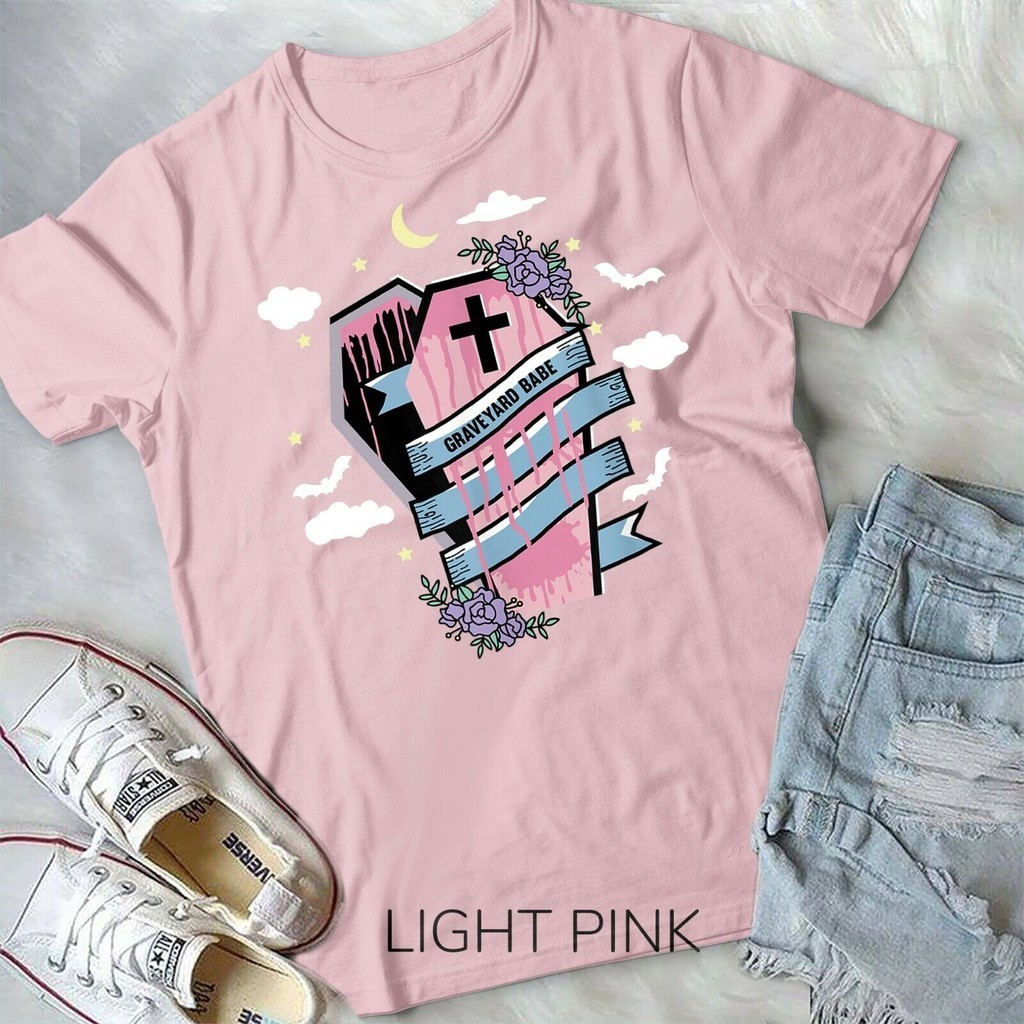 Graveyard Babe - Pastel Goth Thẩm Mỹ E-Mens Soft Goth Nam Unisex Form Áo Thun