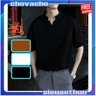 Áo thun stee cổ v darts cvc - giá sỉ unisex