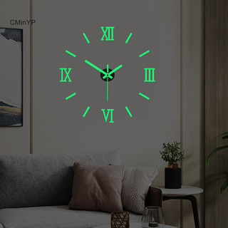 Cminyp 3d dạ quang đồng hồ treo tường không khung acrylic diy đồng hồ kỹ thuật số dán tường đồng hồ im lặng cho phòng khách phòng ngủ văn phòng trang trí tường vinh quang