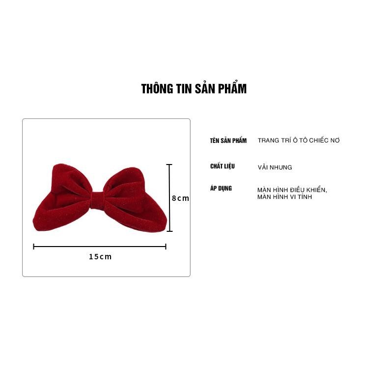 Trang Trí Ô tô Chiếc Nơ Dễ Thương Lắp Màn Hình Điều Khiển Bằng Nhung Kèm Keo Dán 5