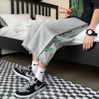 Quần short thể thao over-the-Knee mùa hè Quần crop dáng rộng Quần nam phong cách Hàn Quốc Hợp thời trang Quần ống thẳng Quần bé trai High Street (Quần dài khoảng 70 ~ 75cm)