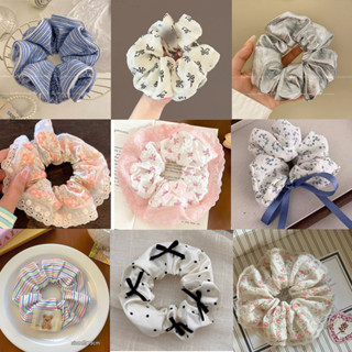 Cô Gái Ngọt Ngào Hàn Quốc Lớn In Hoa Dây Buộc Tóc Scrunchies Dây Tóc Phụ Kiện Tóc