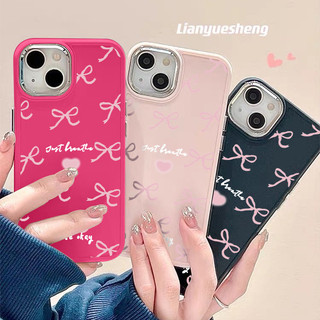 Ốp Điện Thoại TPU Mềm Nơ Màu Hồng Và Tình Yêu Tương Thích Cho IPhone 11 15 12 14 13 Pro X XS Max XR 7 + 8 Plus Cặp Đôi Nút Độc Lập Bảo Vệ Vỏ Chống Sốc Bảo Vệ Camera