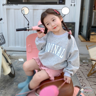 Áo Thun cotton Tay Dài Thêu Chữ Thoải Mái Cho Bé Gái
