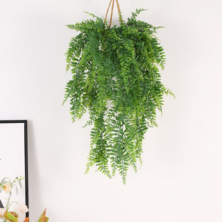 Cây mô phỏng treo tường lá Ba Tư, poting mây cây xanh hoa nhựa, mô phỏng cây trang trí tường giỏ treo