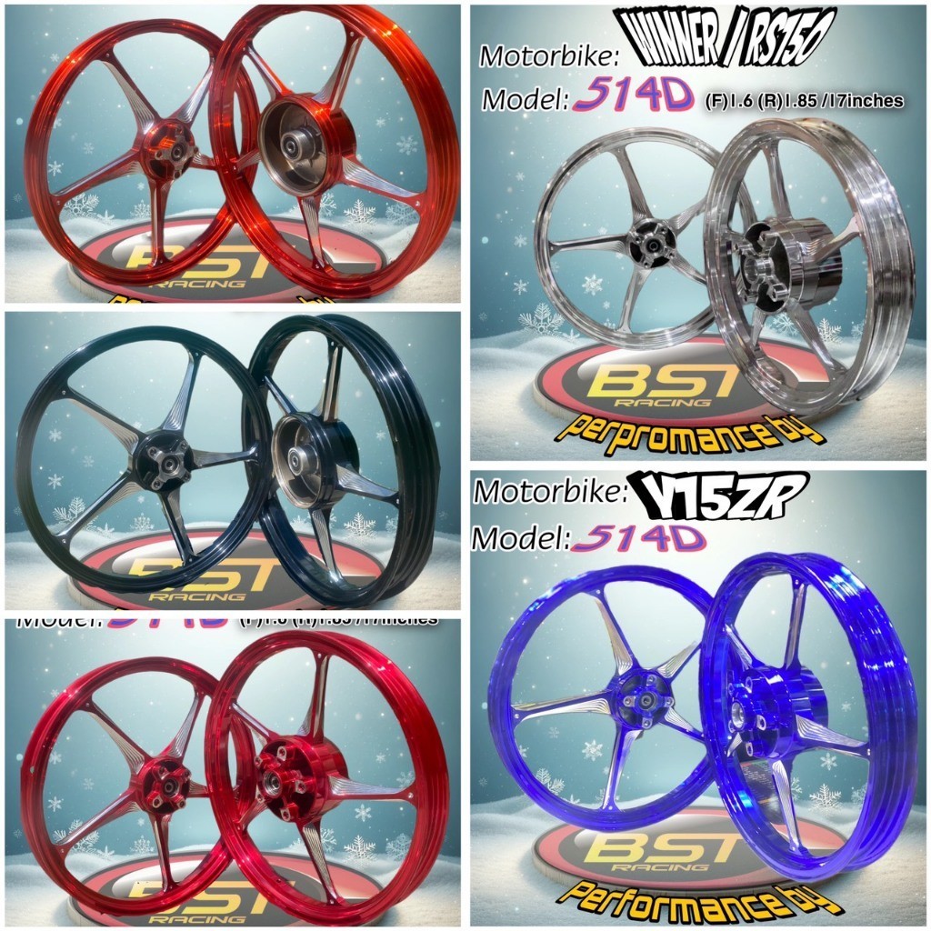 VÀNH MÂM 5 CÂY CNC EX135 / EX150 / WINNER / SIRIUS / RAIDER SATRIA FI ( BST=514D ) phukienxemaydo