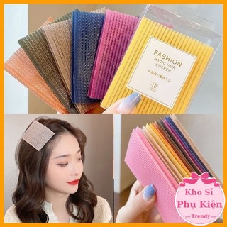 Hộp 10 miếng dán cố định tóc mái, miếng dán tóc nhiều màu tiện dụng, phụ kiện tóc cho nữ, miếng dán định hình tóc E2026