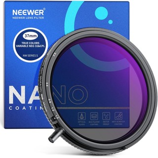  Neewer 37-82mm True Colors Variable ND Filter ND2-ND32 & CPL Bộ lọc phân cực tròn mật độ trung tính có thể điều chỉnh 2 trong 1 Kính quang học HD nhiều lớp   Khung nhôm 