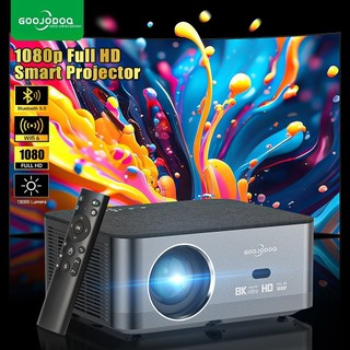 Goojodoq máy chiếu di động 400ansi 1080p hd 4k wifi 6 & bluetooth 5.0 máy chiếu độ sáng cao có điều khiển từ xa