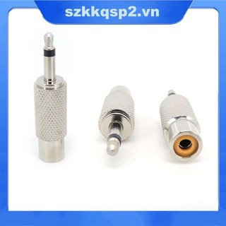 Bộ chuyển đổi giắc cắm đơn nam 3,5mm kim loại sang đầu nối âm thanh nữ RCA sang máy tính AV VNK2