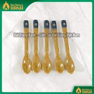 Thìa cafe/cà phê men nâu gốm sứ bát tràng cao cấp, gốm sứ bát tràng - gốm sứ bát tràng xanh