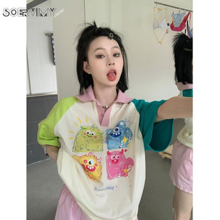 SOERVIMY áo phông áo thun nữ croptop baby tee phổ biến Xu hướng hàn quốc Korean WCS2430IEH 19Z240506