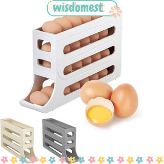 SHIKICK lăn trứng tự động WISDOMEST, Giá lăn trứng dung tích lớn cho gia đình, Hộp đựng trứng tủ lạnh tiết kiệm không gian
