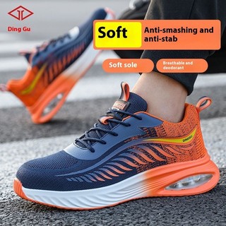  Hàng sẵn có Giày an toàn siêu nhẹ Thoải mái Thoáng khí Khử mùi mũi thép Giày đi làm chống trượt Giày đế mềm chống mài mòn Giày thể thao mũi thép 
