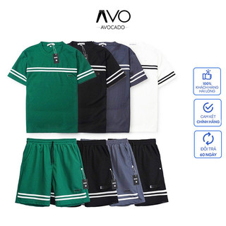 Bộ đồ Nam thể thao Cá Tính Chất Tổ Ong, Bộ Đồ Nam Cotton Họa Tiết Viền ngang DB01 đẹp