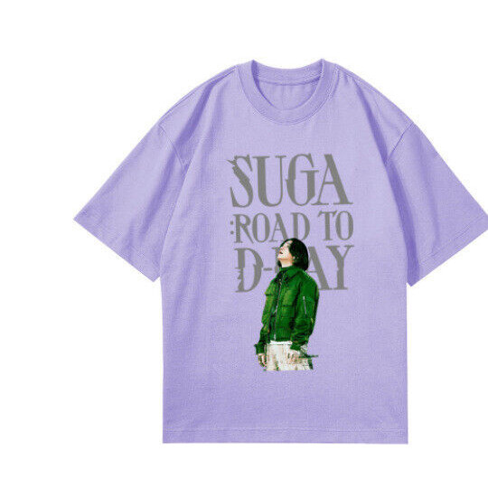 Áo thun mùa hè Kpop Suga tháng 8 D Album D-Day Áo thun Cotton