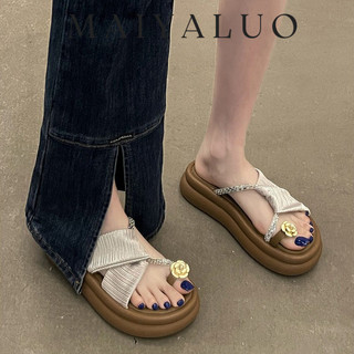 MAIYALUO dép sandal nữ dép đế cao Thoải Mái Xinh Xắn  Chống trơn trượt Thấm hút mồ hôi Thể thao Thời thượng FDL2450TM1 20Z240516