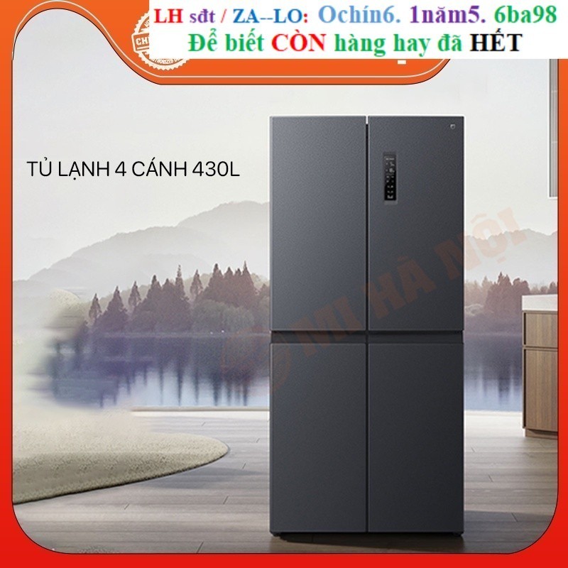 Rẻ Tủ lạnh 4 cánh Xiaomi Mijia 430L- có ngăn đông mềm, ion bạc giúp khử mùi