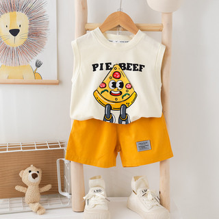 1-5y Quần Áo Bé Trai Áo Vest Không Tay + Quần Ngắn 2 Bộ Đồ Bé Gái Tập Đi Hoạt Hình Trẻ Sơ Sinh Trang Phục Thể Thao Kid Tracksuit