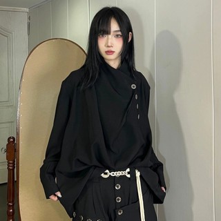 Áo Sơ Mi Retro Nữ Mùa Xuân Mới Không Đều Áo Sơ Mi Nữ
