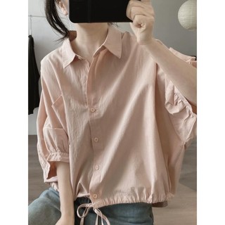 24 Sản Phẩm Mới Trực Tuyến Bán Chạy Áo Sơ Mi Cotton Tóc Thẳng Nữ Mùa Hè Phong Cách Mới Rời Kích Thước Lớn Mỏng Hơn Nhìn Phiên Bản Hàn Quốc Thiết Kế Niche Đơn Giản Phong Cách Ngắn Giảm Tuổi Hàng Đầu