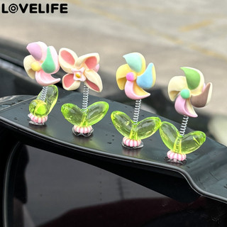 Cối xay gió nhỏ sáng tạo - Đồ trang trí vui nhộn DIY - Con quay hồi chuyển xoay cối xay gió - Đồ chơi lắc đầu - Trang trí gương chiếu hậu ô tô - Tự dính, Xoay được - Phụ kiện nội thất ô tô