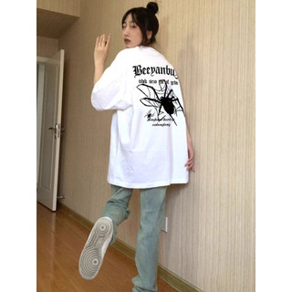 HANUNA Local Brand Áo Thun Phông Form Rộng 100% Cotton BIG SIZE Châu Âu Mỹ Dạo Phố Chính Hãng Đeo Vai Nữ Mùa Hè 2024 Phong Cách Mới Của Mỹ Đường Cao Cấp Ngắn Tay Cotton Nguyên Chất Mặc Cặp Đôi