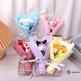 Shgmyd > Hoa búp bê sang trọng Sanrio Kuromit Melody Cinnamoroll Lotso Doll Everlasg Hoa Bó hoa bạn gái của Valene Quà tặng mới