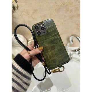 Ốp lưng iPhone da cá sấu có giá đỡ thẻ cho iPhone15promax 15 15pro 14promax 14pro 14 ốp lưng chống rơi iPhone13 13promax 13pro