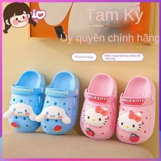 Kuromi trẻ em dễ thương dép đế mềm giày lỗ ngoài hoạt hình dép chống thấm nước chống trơn trượt đế mềm dày nb