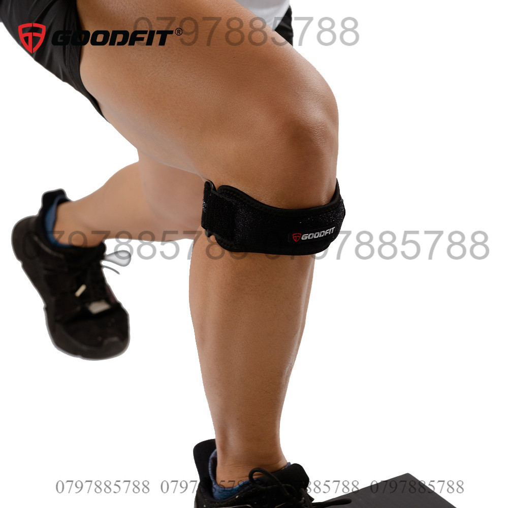 Băng gối thể thao, bó gối đệm Silicone GoodFit GF516K băng gối đã bóng, chạy bộ, tập Gym