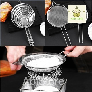 Rây lọc bột, vợt lọc trà, trái cây, lọc thức ăn bằng inox đủ size tiện dụng