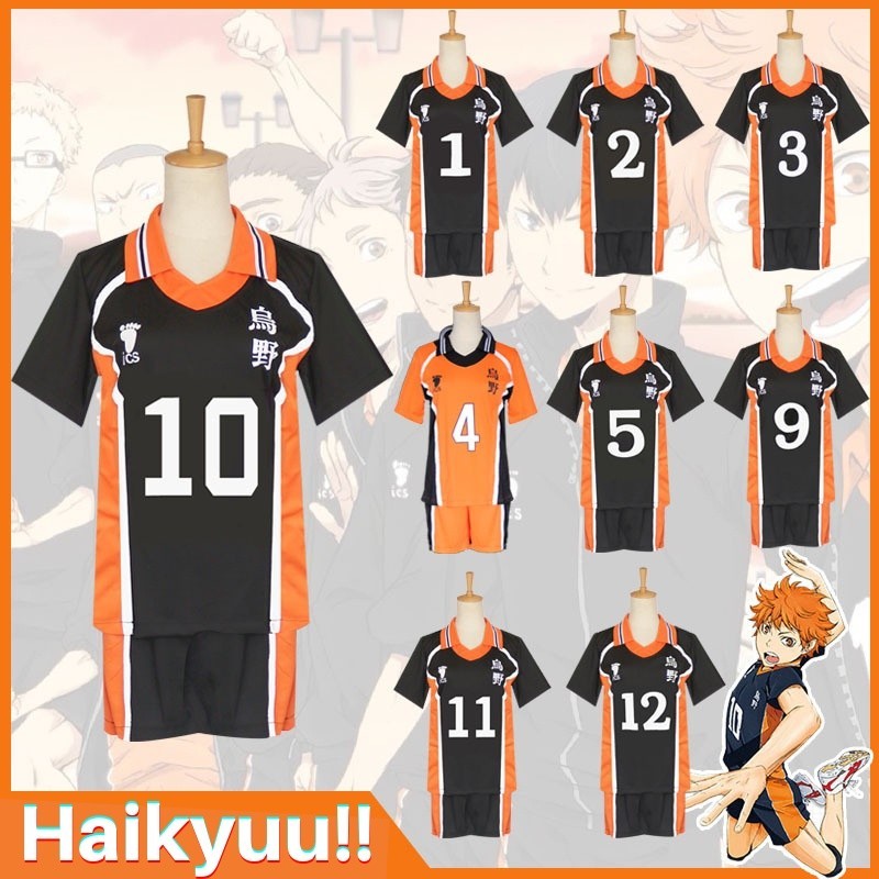 Haikyuu Trang Phục Hóa Trang Karasuno Trường Trung Học Bóng Chuyền Câu Lạc Bộ Hinata Shyouyou Đồ Thể Thao Áo Bộ Đồng Phục