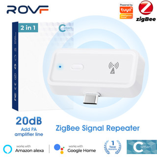 Rovf Smart Zigbee Range Extender Wireless Repeater Booster Type-C Thông qua tường Bộ khuếch đại tín hiệu 2.4GHz Ứng dụng hoạt động bằng giọng nói với Alexa Google Home Mini Di động