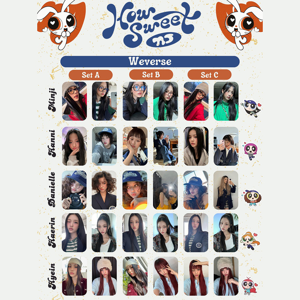 5-10pcs NJ Supernatural Bubble Gum How Sweet Lomo Cards X line friends Super Shy Photocards HAERIN H