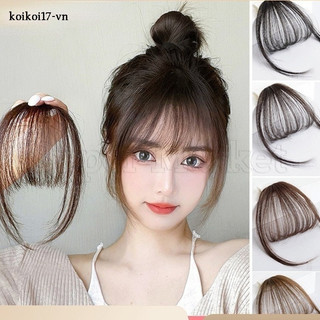 Tóc mái giả kẹp / mái tóc mái bằng sợi tổng hợp màu đen / nâu kiểu pháp / kẹp tóc giả chịu nhiệt cao
