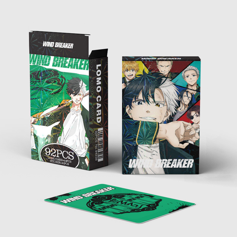 92pcs Anime Manhwa Manga WIND BREAKER Lomo Cards Tokyo Ghoul Black Clover Cartoon Character Stickers