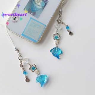 [Người yêu] Mô phỏng dễ thương Marine Shark Dây điện thoại di động Phụ kiện móc khóa đính cườm thủ công Charm cá Thẩm mỹ Y2k Độc đáo [MỚI]