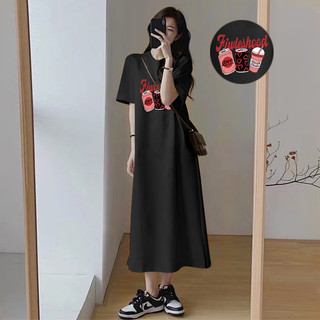 Phong Cách Hàn Quốc Ins Retro Ins Đầm Tay Ngắn Nữ Mùa Hè Mới Oversize Áo Chui Đầu Rời