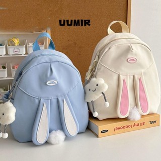  Ba lô Ba lô vải phong cách Preppy Túi đi học dễ thương tai thỏ bền bỉ cho bé gái 
