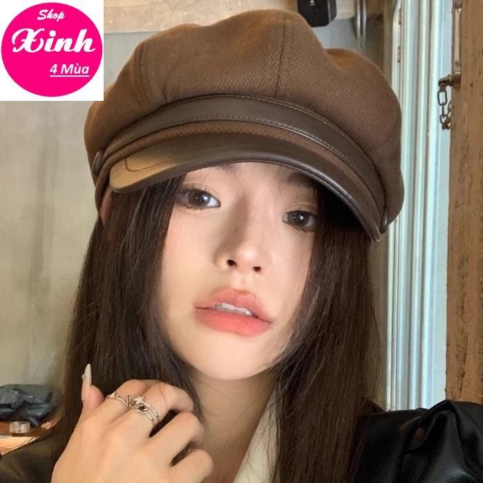 Mũ Nồi Lưỡi Trai Vải Kaki Phối Da PU Sang Trọng Trẻ Trung có dây điều chỉnh size đầu (P045SX4M) | BigBuy360 - bigbuy360.vn