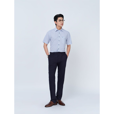 Sơ mi ngắn tay lai ngang VIETTIEN SMART CASUAL vải Nano phom REGULAR VT00000305