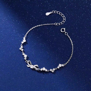 Vòng tay nơ bạc S925 thời trang nữ cao cấp tinh tế