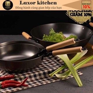 Chảo gang bếp từ La gourmet - công nghệ tôi Nitrigan 1000 độ - chống dính tự nhiên(size: 20/24/28/30/32/36 cm)