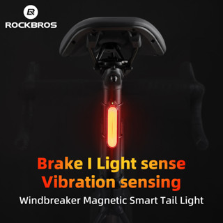 [Fulfilled by Shopee] Đèn hậu xe đạp Rockbros đèn phanh thông minh  chống nước, đèn sau cho xe đạp MTB và đường phụ kiện đi xe đạp ban đêm