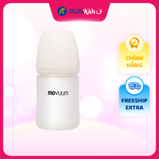 Bình sữa thủy tinh tráng silicone Moyuum cổ rộng 150 ml (0 - 2 tháng)