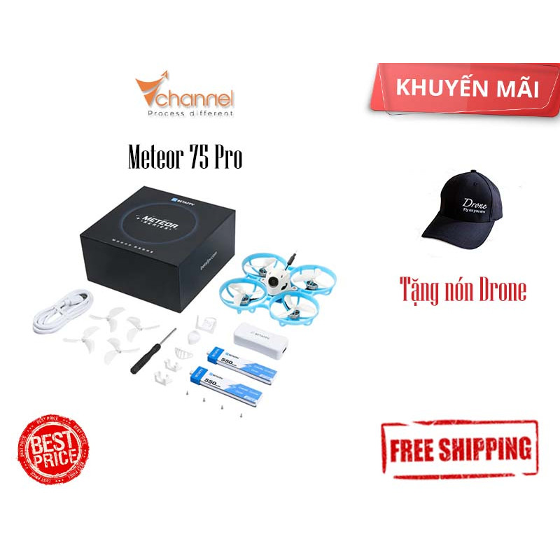 Combo máy bay FPV BetaFPV Meteor75 Pro + 2 pin + sạc *Tặng nón Drone, Freeship COD*
