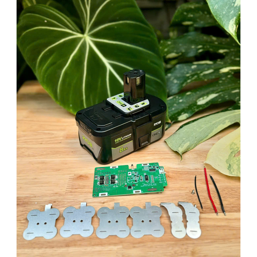 Vỏ mạch pin Ryobi 18V 8.0Ah cell 21700 , Led báo pin và nhận sạc zin. LL