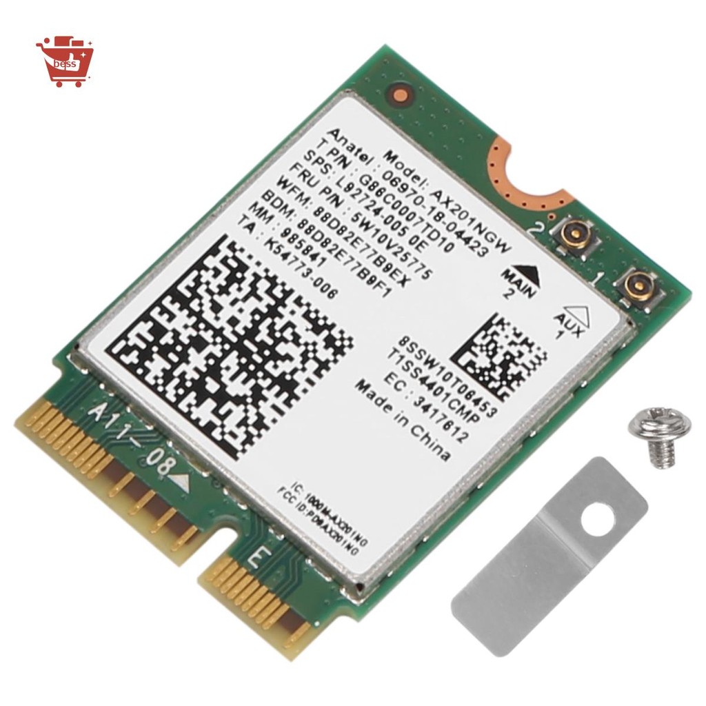 Cho Wi-Fi 6 AX201 Bluetooth 5.0 Băng tần kép 2.4G / 5G Nút NGFF không dây E CNVi Thẻ Wifi AX201NGW 2