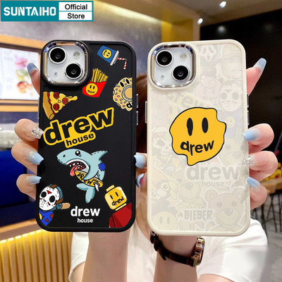 Ốp điện thoại họa tiết ngôi nhà Suntaiho Graffiti Shark Drew cho IPhone 16 15 14 12 13 11 Pro Max IP 7 8 Plus X Xs XR Xs Max Silicon mềm chống sốc